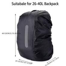 1 Stück wasserdichte Regenhülle für Rucksack 30-40L, reflektierende Rucksack Regenhülle gegen Staub/Diebstahl/Radfahren/Wandern/Camping/Reisen/Outdoor Aktivitäten - Verschiedenfarbig - Übersicht 4