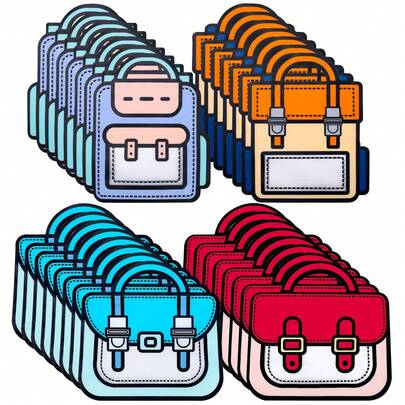 20 Pcs Gift Bags With Handles, Portable Goodies Bag, Candy Snack Bag, Cartoon Printing Packaging Bag, Food Bag With Clear Window, Snack Gift Bag, Holiday Party Gift Packaging Bag For Party Favor Supplies, Easter Valentine's Day Wedding Birthday