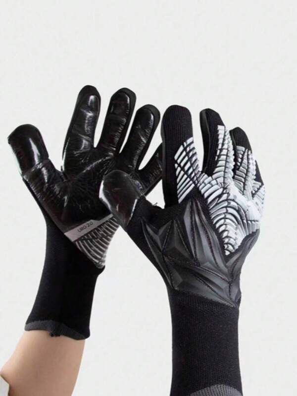1 Pair Goalkeeper Gloves For Soccer Match, Skid-Proof Training, Wear-Resistant Finger Protection Equipment