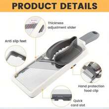 Vegetable Cutter Professional Mandolin Slicer Food Fruit Chopper Tool Adjustable - White - View 7