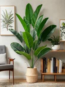Planta artificial grande y hermosa de 92,96 cm con hojas de plátano tropicales simuladas, 24 hojas anchas, para decoración del hogar, adecuada para bodas, hoteles, jardines, Navidad, Pascua, Día de Acción de Gracias, Día de la Madre, Día de San Patricio, pasillos, salas de estar, oficinas, sin maceta incluida