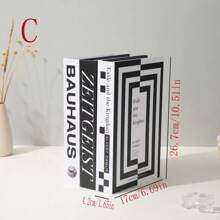 3pcs Foldable Decorative Fake Books, Simple Design Ornament Books, Suitable For Showroom Display