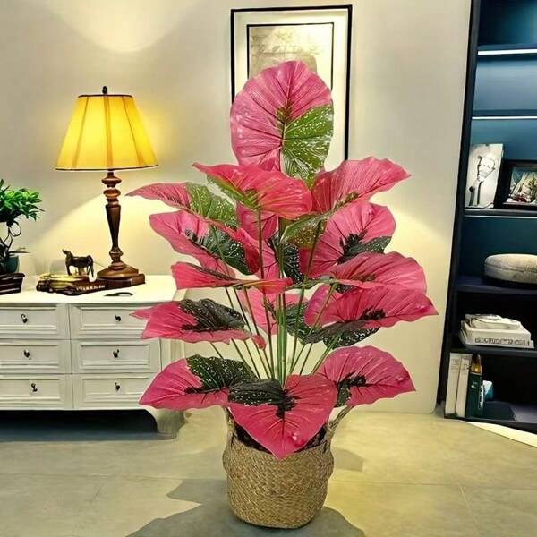 Planta de bonsái artificial de Guanyin con efecto de goteo, árbol decorativo realista de selva tropical, planta verde falsa de plástico con hojas perennes, apta para el hogar, oficina y jardín, sin maceta incluida, ideal para regalos de mejórate, Navidad, Halloween, Pascua, Acción de Gracias y San Valentín
