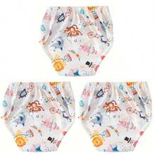 3pcs Baby Breathable Diaper Underwear, Newborn Potty Training Pants, Washable For Boys And Girls, Silk Material For All Seasons, Leak-Proof Absorbent Reusable Diapers, Suitable For Baby Boys And Girls, Multiple Combinations, Essential Baby Items - Multicolor - View 18