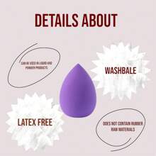 Makeup Sponge,-Soft Foam Easily Blends Foundations, Powders, Creams, Reusable, Washable, Latex (Purple)
