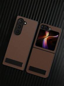 1 Piece Fold Phone Case With Holder Compatible With Galaxy Z Flip 6 Case, Hard PC Protection Shockproof Protective Case With Stand Compatible With Galaxy Z Flip 5, Multi-Functional Foldable Holder Case For Z Flip 4 Phone Cover, Z Flip3 Phone Case With Texture Leather, Useful Phone Cover Accessories Compatible With Galaxy Z Fold 6, Cool Classic Foldable Phones Compatible With Galaxy Z Fold 6, Unique Galaxy Z Fold 4/3 Bumper.