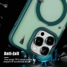 Hadaasi 1 个绿色柔软触感磨砂磁性枢轴支架，带合金镜头膜，PC + 硅胶 TPU 二合一，带隐藏式可旋转磁性金属可折叠指环支架，超薄防震半透明磨砂气垫防指纹手机壳，兼容 Apple 17 Pro/17 Pro Max/17 Air/17/16 Pro/16 Pro Max/16 Plus/16/16E/SE4/15 Pro/15 Pro Max/15 Plus/15/14 Pro/14 Pro Max/14 Plus/14/13 Pro/13 Pro Max/13/12 Pro/12 Pro Max/12/11 Pro Max/11/11 Pro 防水防摔防刮 - 綠色 - 查看 8