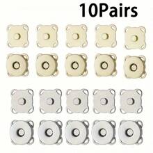 Set de 20 piezas/4 piezas/10 piezas de Botones magnéticos para coser, botones magnéticos invisibles de dibujos animados, botones magnéticos de flor de ciruelo, botones para coser, botones invisibles de metal para coser, cierres de billetera, para manualidades DIY, billetera, bolso, mochila, accesorios, set de botones para manualidades de 14mm