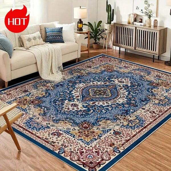 Large Luxury Carpet/Outdoor Carpet, Featuring A New Design For Easy Portability, Crafted With High-Tech Crystal Velvet Material And High-Density Knitted Surface That Resists Fading, Withstands Abrasion, And Is Easy To Clean. The Bottom Is Equipped With Dotted Large Particles To Enhance Friction And Prevent Slipping.