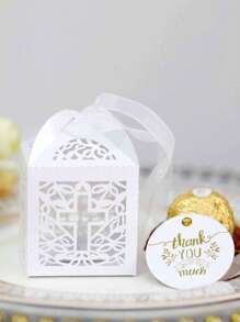 Juegos de 6/12/24 regalos de bautizo, que incluyen 6/12/24 piezas de pulseras con cruz de ángel, 6/12/24 piezas de cajas de regalo de bautizo, 6/12/24 piezas de etiquetas de agradecimiento, 6/12 piezas de bolsas de organza para el bautizo, regalos de bautizo para mujeres y hombres, regalos de fiesta de bodas