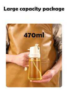 1 pieza/4 piezas Rociador de aceite multifuncional de 470ml, modelo de vidrio, botella rociadora para uso doméstico, 2 en 1, dispensador de aceite de gran capacidad con apretón - multicolor - Ver 4