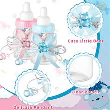 12 PIEZAS - Creativa caja de plástico transparente con diseño de oso de peluche en forma de sentado o de apretón de manos, caja de regalo para envolver dulces, decoración del hogar, recuerdos para baby shower, bodas, fiestas y festivales. Caja de regalo de plástico reutilizable. - Multicolor - Ver 3