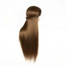 24-Inch Professional Unisex Adult Mannequin Head Wig - 100% Synthetic Fiber Hair, DIY Hairstyling Accessory With Tabletop Clamp