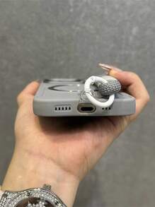 1 pezzo Custodia di lusso per telefono con calamita fulmine, cinturino in nylon corto, supporto per fotocamera, per iPhone16 15 14 13 12 11 Pro Max Plus, cover posteriore in silicone morbido