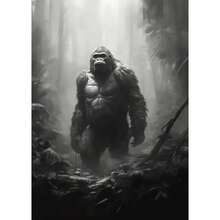 1 件/3 件黑白狮子大象大猩猩帆布画墙壁艺术海报和印刷品动物图片用于客厅装饰无框动物画框现代，带画框的墙壁艺术 - 彩色 - 查看 18