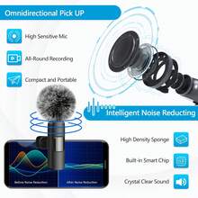 Wireless Lapel Microphone For IOS, Noise Cancelling Plug And Play, Clip-On Collar Mounted Mini Lightning Microphone For IOS Video Interviews (50mAh Rechargeable Battery) - IPhone - View 5