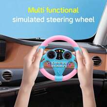 1pc Kids Simulated Driving Controller Spin Tune Interactive Music Steering Wheel Interactive Car Steering Wheel Toy Educational Activity Gift ABS Resin Assorted Colors No Batteries Included Type Rand