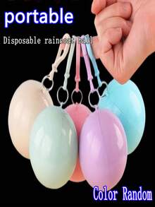 1 pieza Impermeable desechable portátil con capucha, equipo de lluvia impermeable y ligero, ropa exterior unisex para la escuela, la oficina, el hogar, los viajes y los útiles escolares, selecciones de primavera y verano, regalos para damas de honor, decoración de habitaciones, decoración de dormitorios, playa, viajes, para hombres, para mujeres, vacaciones, cosas lindas - Color aleatorio - Ver 10