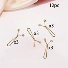 4/8/12pcs Invisible U-Shaped Waist Buckle Clip Waist Buckle Clip No Needle No Sewing Pants Waist Adjuster Pants Leg Fixer Sleeve Length Modification Fixed Buckle Curtain Fixer Clothes Length Modification Fixed Buckle Women'S Headscarf Silk Scarf Neck Clip Pin Y-Shaped Clip To Prevent Displacement Suitable For Daily Life Clothes Skirts Headscarves Various Uses