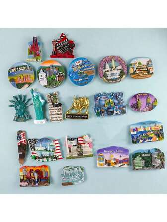 1pc North America USA City Travel Handmade Resin 3D Fridge Magnet Creative Personalized Souvenir