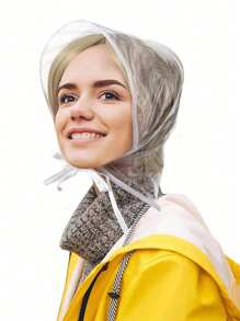 1/2 PIEZAS Gorro impermeable de PVC para mujer - Gorro de lluvia transparente, sombreros de lluvia de plástico transparente, pañuelo de lluvia impermeable transparente reutilizable para proteger el peinado de la mujer, resistente al agua, lavable a mano, no tejido, plegable y compacto para viajes - Ideal para clima lluvioso