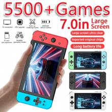 powkiddy X70 Tela TN de 7 Polegadas, 64GB, Acompanha mais de 5.500 jogos clássicos e nostálgicos, Suporta conexão com TV para longa duração da bateria, É um console de jogos portátil para viagens em família, presentes de Dia dos Namorados ao ar livre e jogos retrô