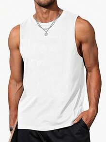 Camiseta de tirantes ajustada personalizable para hombre - Agrega tu propia imagen y texto (Día del Padre/Día de la Madre/Selfie/Foto familiar/Foto de mascota/Foto de amigo/Fiesta/Equipo/Novio/Novia/Mascotas/Atuendos de pareja/Uniforme de trabajo)