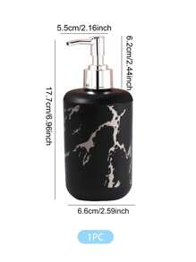 1/2PCS Plastic Refillable Pump Dispenser Marble Bottle With Loop, Press-On Lotion Pump For Shampoo, Conditioner, Body Wash - Lead-Free, Reusable Container, Washing Up Liquid, Hand Sanitizer Spray, Body Wash Liquid, Portable Accessories Storage