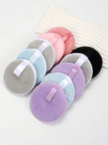 5/10/15/20片可重复使用卸妆棉，颜色随机，双面可水洗卸妆巾，面部和皮肤护理柔软圆形海绵清洁垫，用于去除浓妆和面部床上用品，适合所有肤质