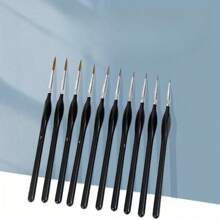 10 件套艺术细节画笔，带黑色杆，适用于微型水彩油画绘图勾线笔画笔艺术学生用品学校用品，返校