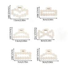 1/4/6 Stücke zufällige Styles Brautjungfern-Vorschlag-Geschenke Perlen Brautjungfern Haarklammern 9,5 cm große Haarklammern Junggesellinnen-Abschiedsparty Geschenke Brautparty Geschenke Haarzubehör, Kunstperle Brautjungfern Haarzubehör für Brautjungfern Vorschlag Geschenke (ohne Band)