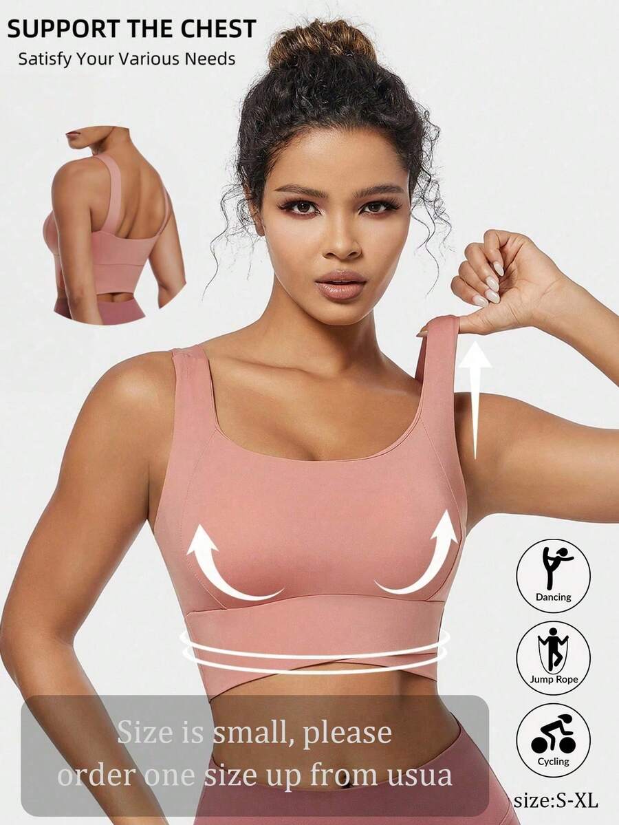 Yoga Tank Top, Breathable Sports Bra With Shock Absorption And Shaping Function, Sculpts Beautiful Back Lines, Suitable For Fitness Exercises - Coral Pink - View 1