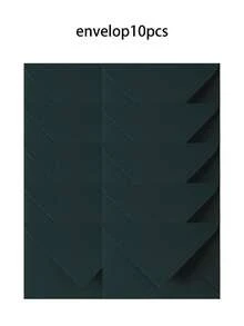 16pcs/Set, Including 3 Envelopes, 10 Sheets Of Writing Paper, And 3 Wax Seals. Suitable For Office Envelopes, Wedding Invitations, Premium Green Envelopes, Greeting Cards, Letter Paper, And Wax Seals. Perfect Gift For Friends. - Advanced dark green - View 12