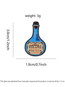 1 Stück blauer Potion Anstecker - "GLÜCKLICH BIS ANS ENDE WAHRE LIEBE" - verspieltes Accessoire für Cosplayer & Renaissance Fairs