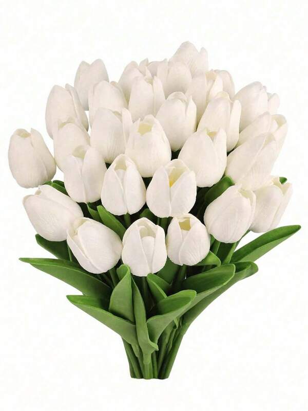 1pc/5/10/15/20/25/30 Pcs Artificial Pink Tulip Flowers, Soft Touch Spring Flowers For Valentine's Day Vase Table Centerpiece Kitchen Wedding And Home Decoration