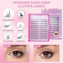 Mlen Diary 睫毛簇，132 件 C 卷 10-13 毫米独立睫毛，DIY 漫画睫毛，可重复使用的自然蓬松睫毛，在家睫毛簇、睫毛簇、独立睫毛、睫毛、假睫毛