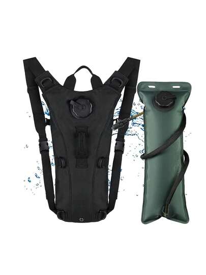 2 piezas Mochila de hidratación, Mochila de hidratación - Mochila de agua con vejiga de hidratación de 2L - La mochila perfecta para deportes al aire libre, ciclismo, esquí, senderismo, correr, acampar, escalar, bolsa de playa, accesorios de playa, organizador de toallas de playa, bolsa de vacaciones, bolsa esencial para el verano, bolsa de vuelta al colegio, bolsa deportiva para deportes, fitness, ejercicio, bolsa de viaje de gran capacidad para mujeres y hombres, artículo de viaje esencial, durable para correr, senderismo