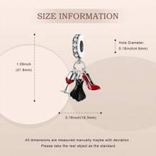 PARCOM 1 Pc Silver-Plated Dancing & Mix-Match Series Beaded Pendant, Fashionable Multifunctional DIY Bracelet & Necklace Jewelry Accessory, Suitable For Daily Wear And Gift-Giving, Can Be A Perfect Jewelry Bracelet Ornament, Birthday And Holiday Gift