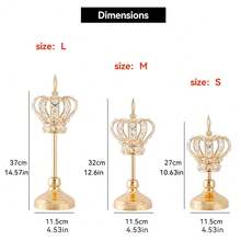 1/3 件水晶皇冠烛台，奢华金色烛台，适用于婚礼餐桌中心装饰、圣诞节、生日装饰、送给朋友的礼物、卧室、客厅、家居装饰、新年庆祝、情人节（无蜡烛）