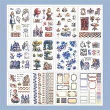Vintage Floral Sticker Book - Quirky Paris Scenes, Eiffel Tower & Tea Party Designs, Self-Adhesive PET & Paper For Scrapbooks, Diaries, Journals, Scrapbook Accessories | Imaginative Designs | Self-Adhesive Stickers,School Supplies,Back To School
