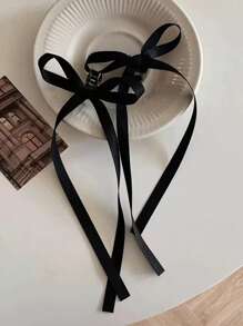 2pcs/Set Women Colorful Bowknot Long Ribbon Hair Claw Clips, Stylish Ballet Inspired, Suitable For Everyday Use Summer Hair Jaw Clip Hair Clamps Hair Clutch Hair Catcher Clip Fall Winter Hair Clip Hair Accessories For Women For Vacation Outfits Woman