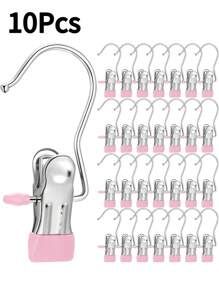 20/10/5 Pieces Of Stainless Steel Clothes Clip, Laundry Clothes Nail With Hook, Boot Hangers For Closet, Clips With Hooks, Portable Hanging Clothes Clip, Wardrobe Organizer, Multi-Function Single Clip Clothes Hanger, Bootleg Clip, Seamless Hooks Fabric Organizer For Pants, Hats, Skirts, Socks, Shoes Dress Pants Shoes Jeans Boots Skirt,Spring,Minimalist,Summer Tops