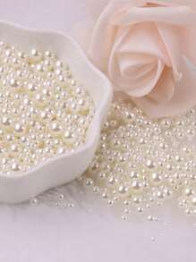 400 piezas surtidas de perlas de plástico de ABS brillantes de 1.5-5mm sin agujero, de colores pulidos, para manualidades de arte de uñas, joyería y decoración