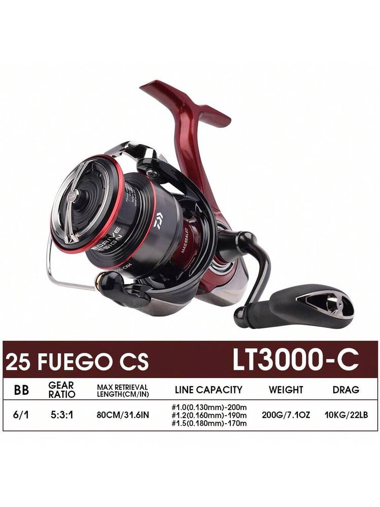 2025 DAIWA FUEGO CS Spinning Reel, 6+1 Bearings, Light Body