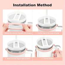 1 chiếc, Vòng silicon đựng bình nước di động, Dây đeo bình nước bằng silicon, Dây đeo bình nước có dây silicon, Phụ kiện tay cầm bình nước, Phù hợp với hầu hết các phụ kiện cốc 8-40oz - Nhiều màu - Xem 8