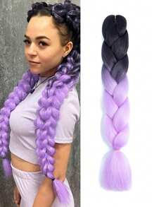 Estensioni per trecce arcobaleno da 24 pollici, capelli sintetici viola professionali, trecce jumbo, estensioni per capelli colorate a gradiente africane per intrecciare all'ingrosso per Ognissanti e Natale