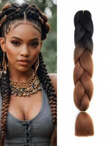 Estensioni per trecce arcobaleno da 24 pollici, capelli sintetici viola professionali, trecce jumbo, estensioni per capelli colorate a gradiente africane per intrecciare all'ingrosso per Ognissanti e Natale