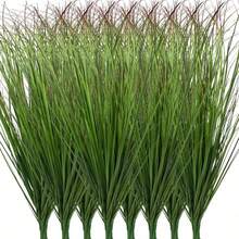 12/24/36Pcs Artificial Grass Plants, Faux Shrubs Wheat Grass, Artificial Tall Grass Fake Plants For Outdoor Decor,Artificial Greenery Stems For Room Indoor Home Decor(Green Red Tail), Valentine's Day, Gift - Multicolor - View 2