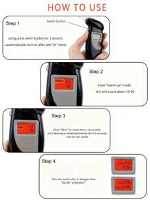 Portable Breath Breathalyzer, Non-Contact Digital Alcohol Tester With Keychain, Personal BAC Analyzer For Driving, Beak Style Car Alcohol Tester(Battery Not Included)