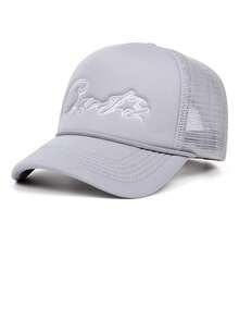 1pc American Devil's Island Embroidery Sun Hat, Truckers Cap, Breathable Baseball Cap, Versatile, Minimalist, Holiday Hat - Multicolor - View 10